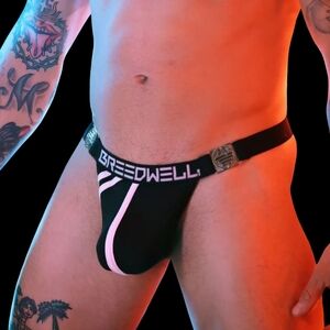 Breedwell Black Locker Room Thong NWT In Package